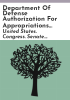 Department_of_Defense_authorization_for_appropriations_for_fiscal_year_2009